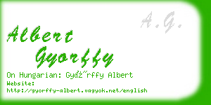 albert gyorffy business card
